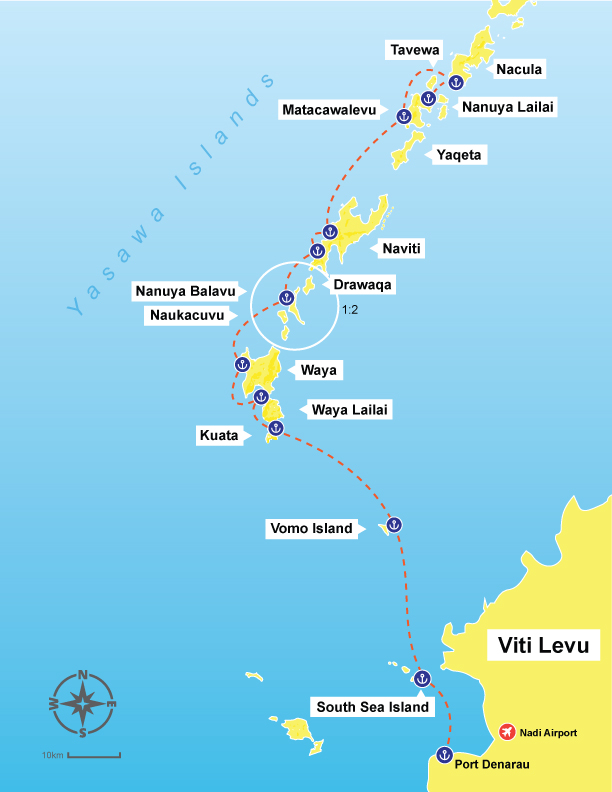 Yasawa Islands (Yasawa Flyer Route Map)