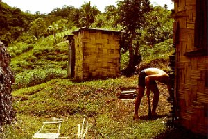 1980 Bure Rod builds walkway to shower and toilet